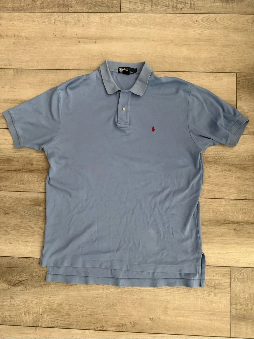 Ralph Lauren Light Blue Polo with Red Pony Embroidery